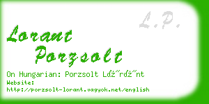 lorant porzsolt business card